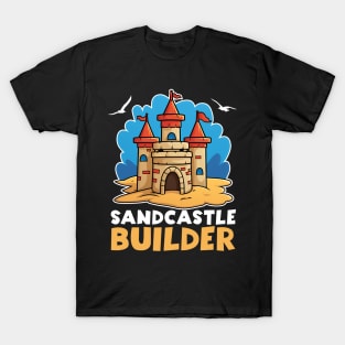 Sandcastle Builder Beach Sand Coast Ocean Sea Kids T-Shirt